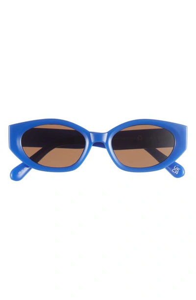 Shop Aire Mensa 48mm Oval Sunglasses In Blue / Brown Mono