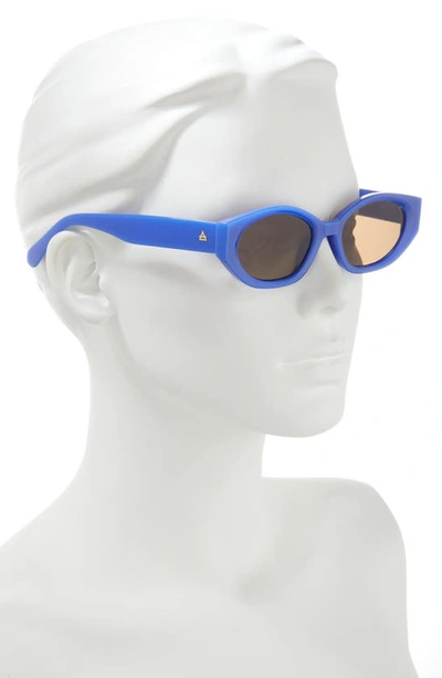 Shop Aire Mensa 48mm Oval Sunglasses In Blue / Brown Mono