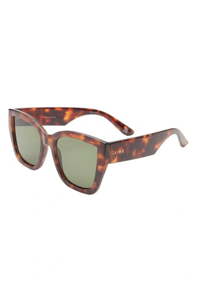 Shop Aire Haedus 53mm Gradient Square Sunglasses In Tort / Green Mono
