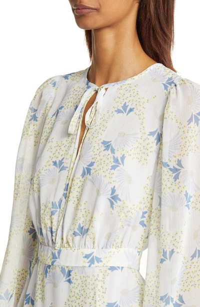 Shop Ted Baker Suziiee Floral Long Sleeve Tiered Dress In Sky Blue