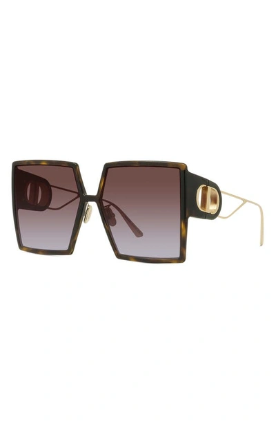 Shop Dior 30montaigne Su 58mm Square Sunglasses In Havana And Gold/brown