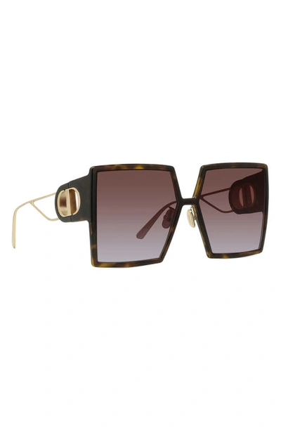 Shop Dior 30montaigne Su 58mm Square Sunglasses In Havana And Gold/brown