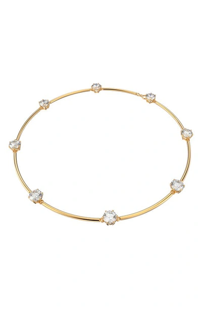 Swarovski Constella  Crystal Goldplated Necklace In White