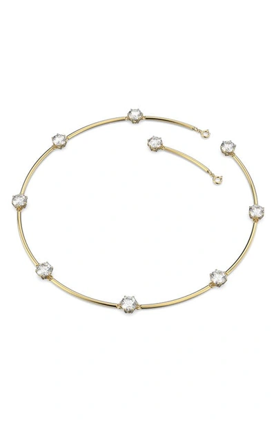 Swarovski Constella  Crystal Goldplated Necklace In White