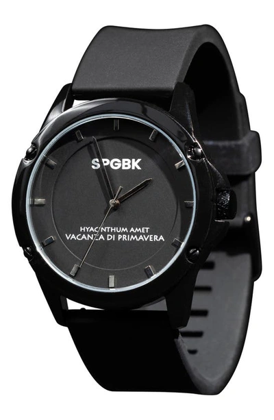 Shop Spgbk Watches Bordeaux Silicone Band Watch, 44mm In Black
