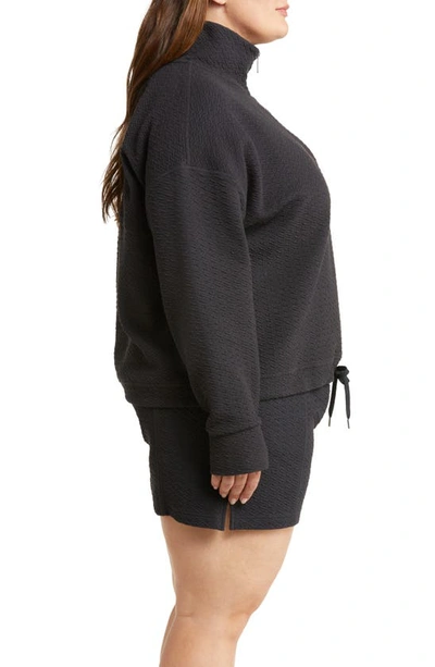 Shop Zella Revive Half Zip Pullover Sweatshirt In Black