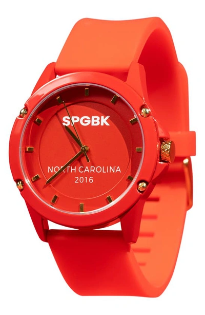Shop Spgbk Watches The 71st Silicone Strap Watch, 44mm In Red/ Gold