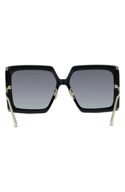 Shop Dior The Solar S2u 59mm Square Sunglasses In Shiny Black / Gradient Smoke