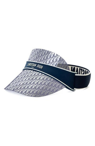 Shop Dior 'club V1u Visor In Matte Blue / Blu Mirror