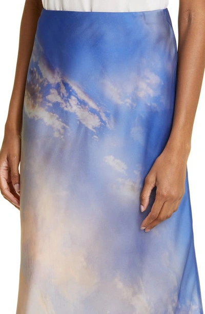 Shop Zimmermann Tama Sky Print Silk Maxi Skirt In Vanilla Sky