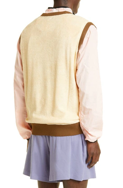 Shop Ranra Mistur Cotton Terry Cloth Sweater Vest In Beige 0269