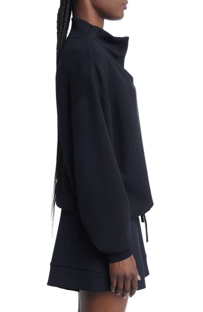 Shop Varley Betsy Funnel Neck Sweatshirt In Black