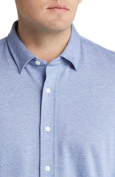 Shop 34 Heritage Star Dot Print Cotton Button-up Shirt In Indigo