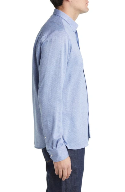 34 Heritage Star Dot Print Cotton Button-up Shirt In Indigo