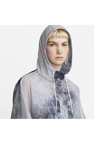 Shop Nike Sportswear Water Repellent Anorak In Gridiron/diffused Blue