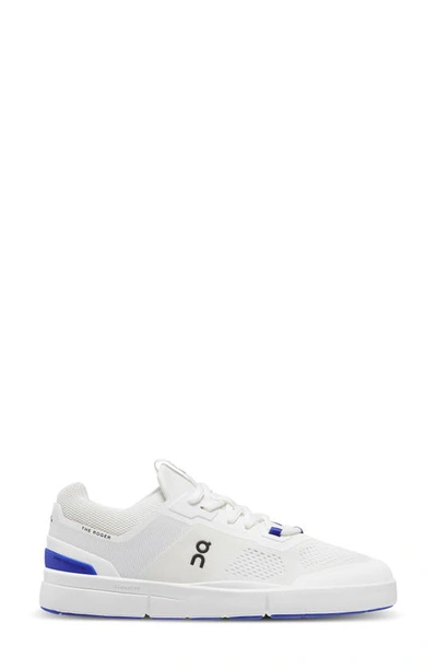 Shop On The Roger Spin Tennis Sneaker In Undyed White/ Indigo