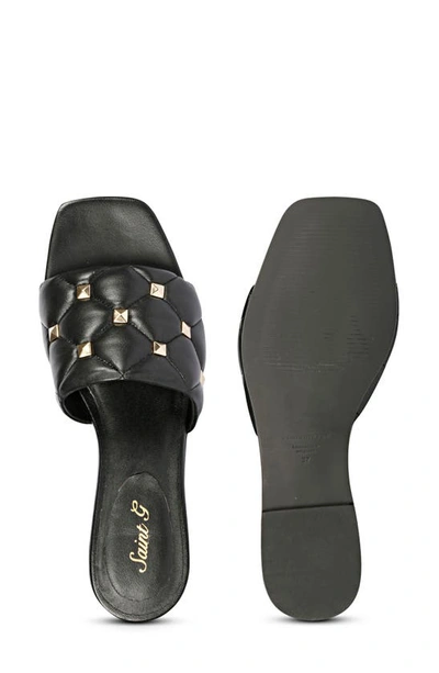 Shop Saint G Ludovica Studded Slide Sandal In Black