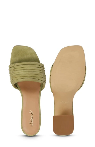 Shop Saint G Bethany Block Heel Slide Sandal In Safari