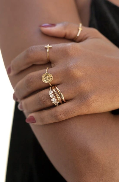 Ettika Statement Cubic Zirconia Cluster 18k Gold Plated Ring In Gold