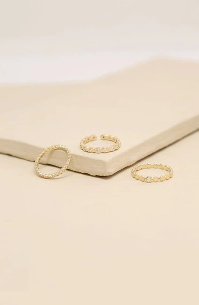 Shop Ettika Set Of 3 Stacking Rings In Gold