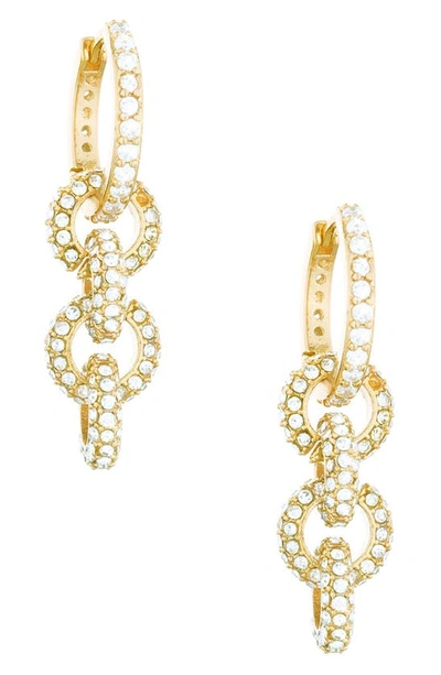 Ettika Multi-ring Crystal Dangle 18k Gold Plated Earrings In Gold
