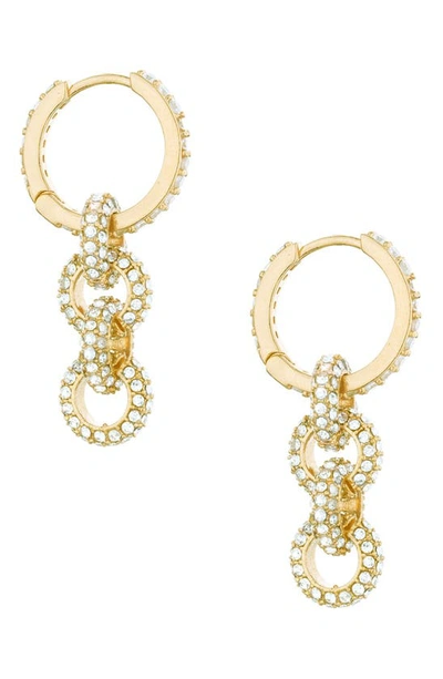 Ettika Multi-ring Crystal Dangle 18k Gold Plated Earrings In Gold