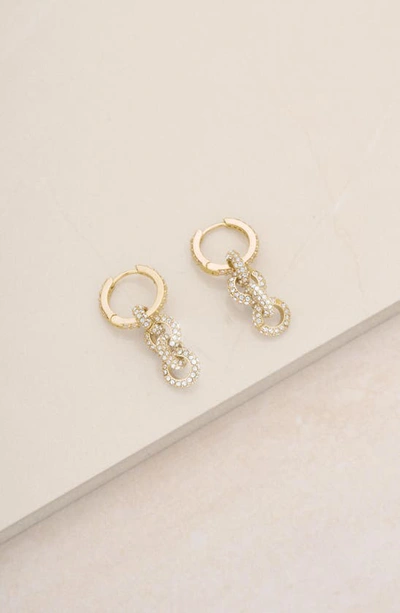 Ettika Multi-ring Crystal Dangle 18k Gold Plated Earrings In Gold