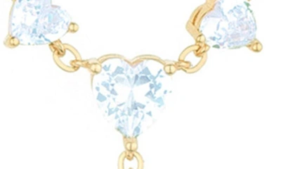 Ettika Queen Of Hearts 18k Gold Plated Crystal Lariat Necklace In Gold