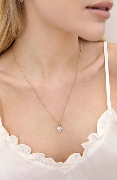 Ettika Thin And Delicate Cubic Zirconia Pendant Necklace In Gold