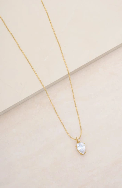Ettika Thin And Delicate Cubic Zirconia Pendant Necklace In Gold