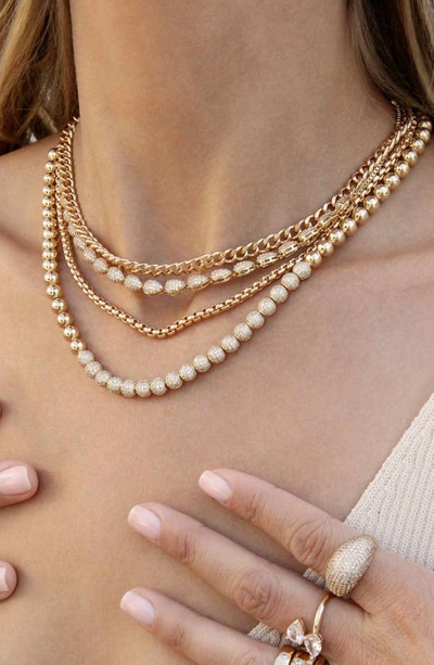 Shop Ettika Show Yourself Pavé Bead Necklace In Gold