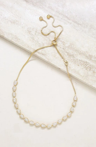 Shop Ettika Pavé Teardrop Bead Necklace In Gold