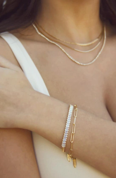 Ettika Links And Shine 18k Gold Plated Anklet Set Of 2 In Gold