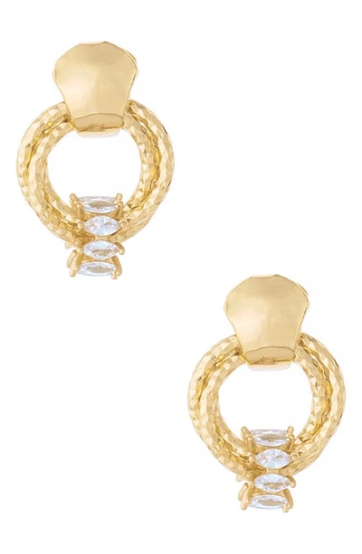 Shop Ettika Mini Barrel Drop Earrings In Gold