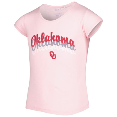 Shop Garb Girls Youth  Pink Oklahoma Sooners Charlotte Tri-blend T-shirt