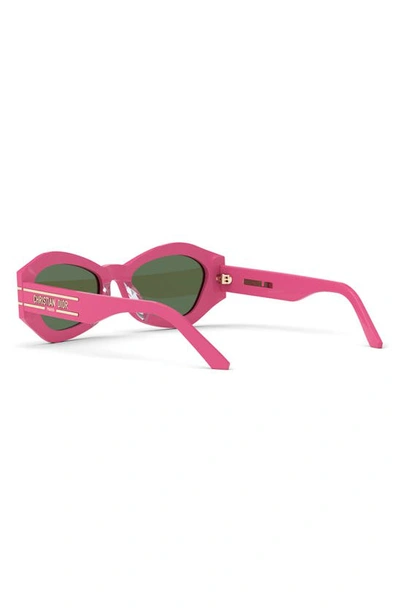Shop Dior The Signature B1u 55mm Cat Eye Sunglasses In Shiny Pink / Green