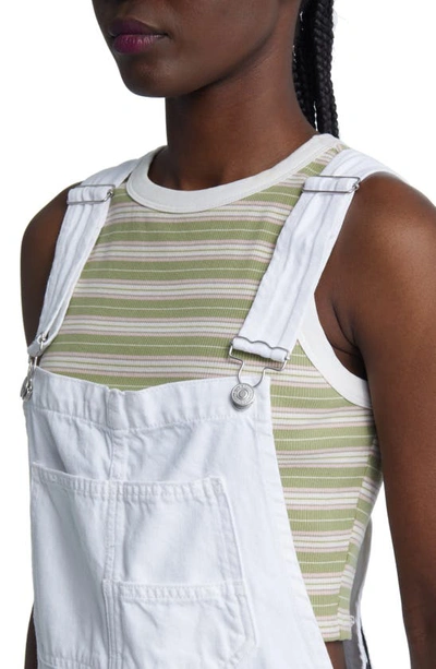 Free People Ziggy Shortalls In Optic White