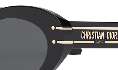 Shop Dior The Signature B3u 51mm Butterfly Sunglasses In Shiny Black / Smoke