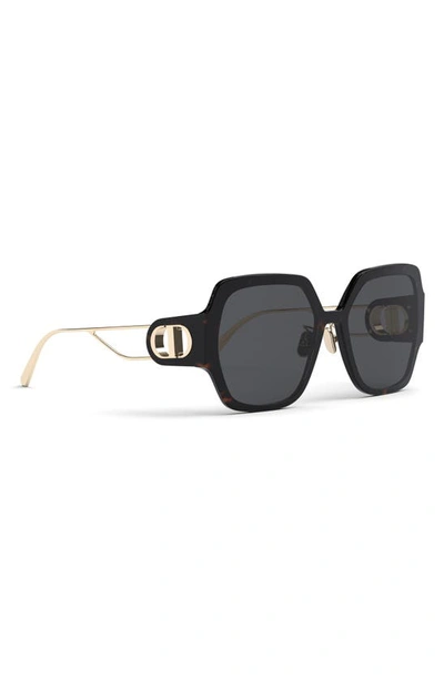 Shop Dior 30montaigne S6u 58mm Square Sunglasses In Dark Havana / Smoke Polarized
