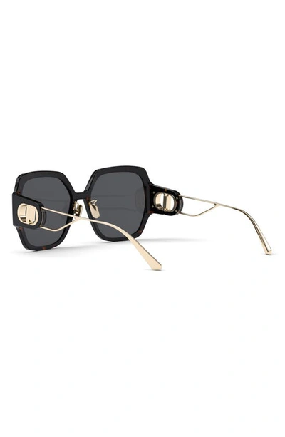 Shop Dior 30montaigne S6u 58mm Square Sunglasses In Dark Havana / Smoke Polarized