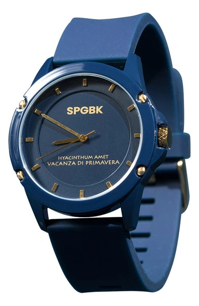 Shop Spgbk Watches Smith Silicone Strap Watch, 44mm In Navy
