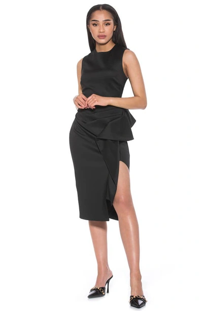 Shop Alexia Admor Valeri Asymmetric Ruffle Cocktail Dress In Black