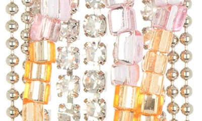 Shop Ayounik Beaded Tassel Earrings In Pink/ Orange