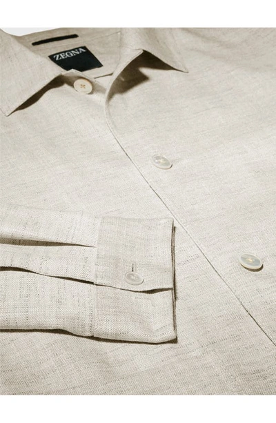 Zegna Silk & Linen Blend Chore Jacket In Natural