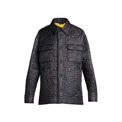 Fendi Men's F-quilt Rain Jacket In Black