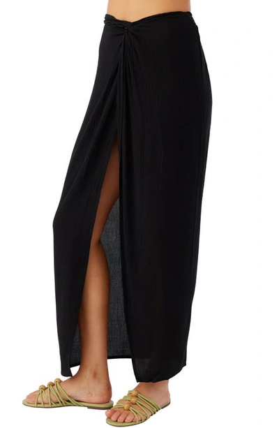 Shop O'neill Hanalei Cover-up Maxi Skirt In Black