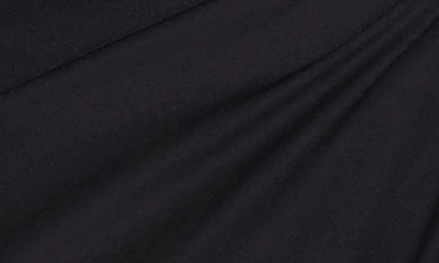 Shop La Femme Lace-up Side Slit Gown In Black