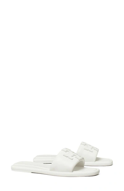 Shop Tory Burch Double T Sport Slide Sandal In Optic White