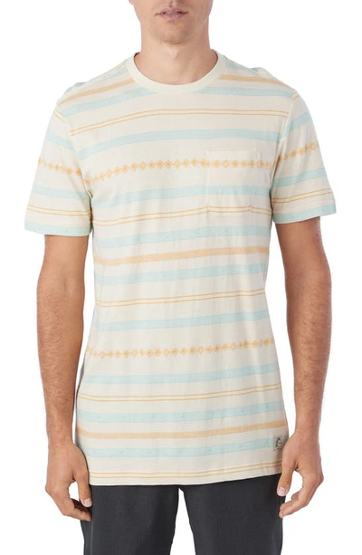 Shop O'neill Brockton Stripe Pocket T-shirt In Cream2