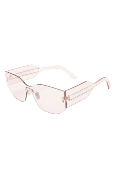 Shop Dior 'club M6u Shield Sunglasses In Shiny Palladium / Violet